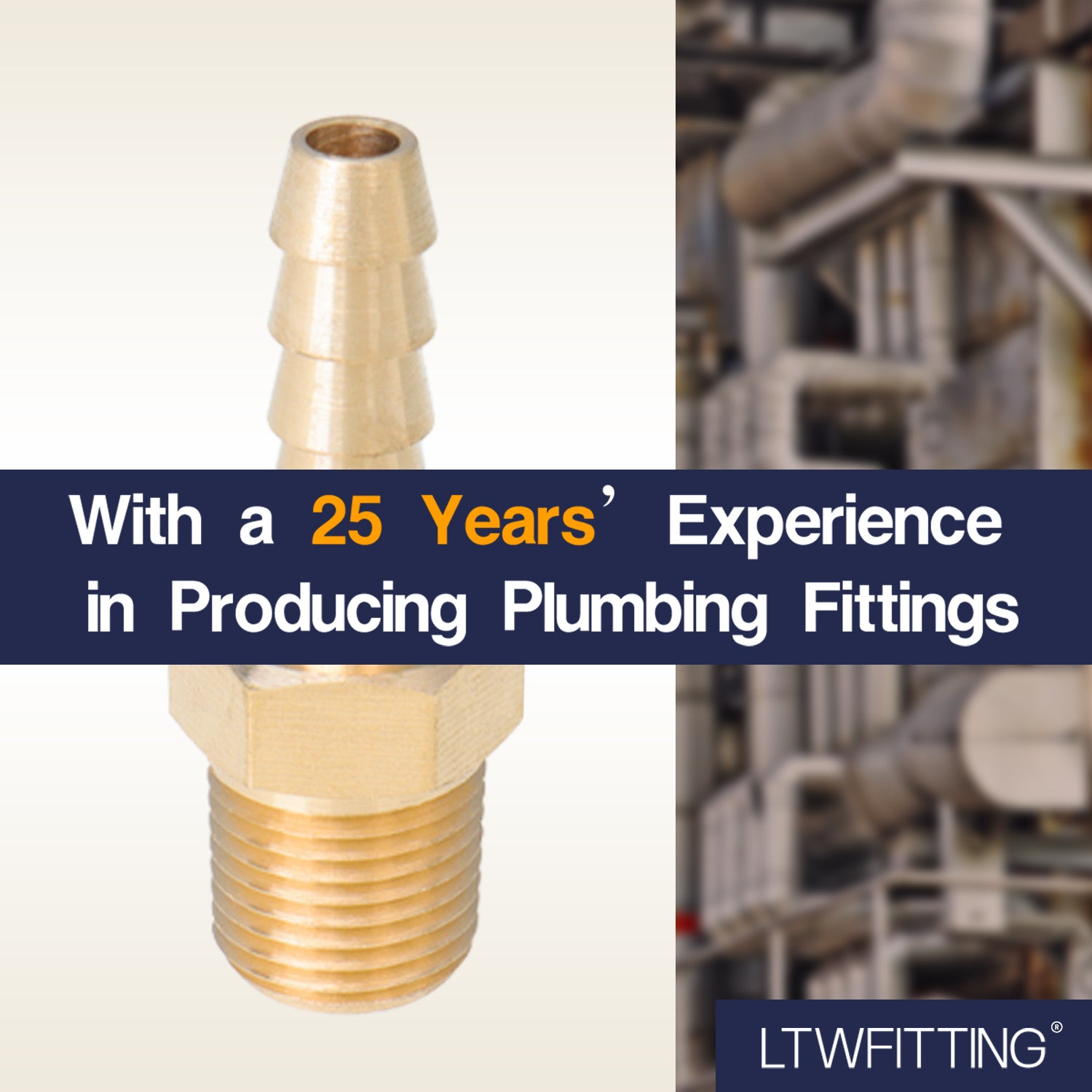 LTWFITTING Assortment Kit Tube OD (1/8-Inch 3/16-Inch 1/4-Inch 5/16-Inch 3/8-Inch) x 1/8-Inch Male BSPT Brass Hose Barb Connector Set (Pack of 25)