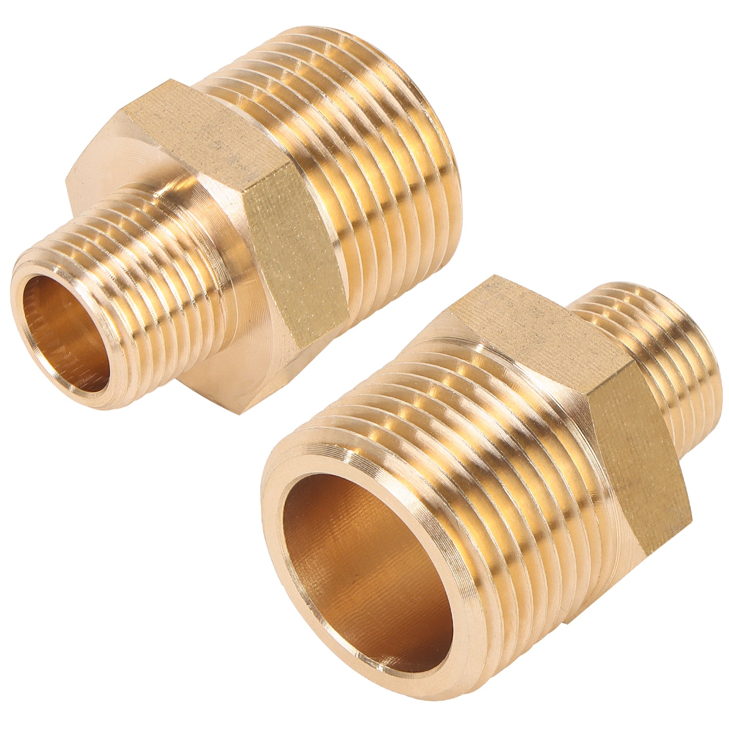 LTWFITTING Brass Pipe Hex Reducing Nipple Fitting 3/4" BSPP x 3/8" NPT(Pack of 2)