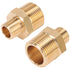 LTWFITTING Brass Pipe Hex Reducing Nipple Fitting 3/4" BSPP x 3/8" NPT(Pack of 2)