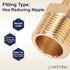 LTWFITTING Brass Pipe Hex Reducing Nipple Fitting 3/4" BSPP x 3/8" NPT(Pack of 20)