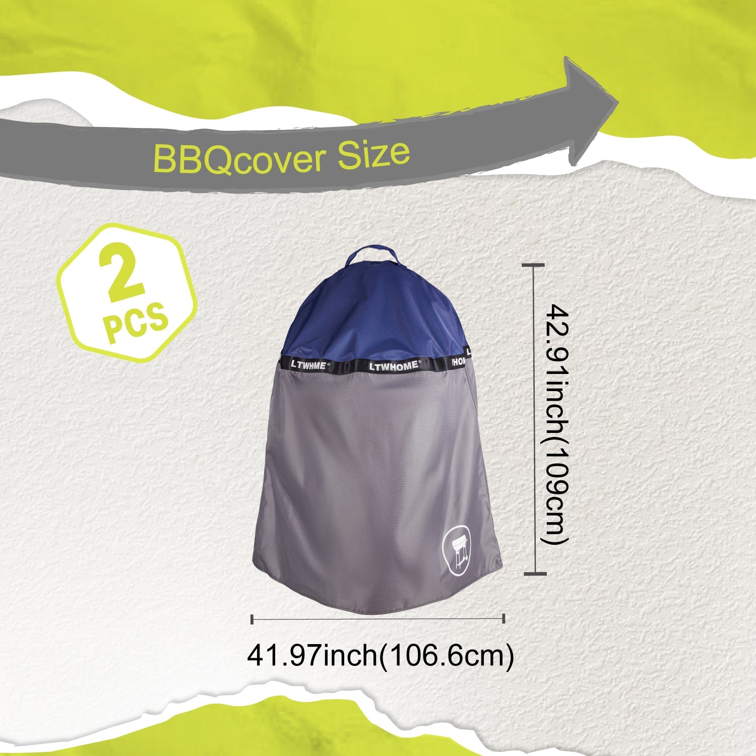 LTWHOME Premium Grill Cover Compatible for Weber 22 Inch Master-Touch Charcoal Kettle Grills, BBQ Grill Cover, Heavy Duty Waterproof Grill Covers