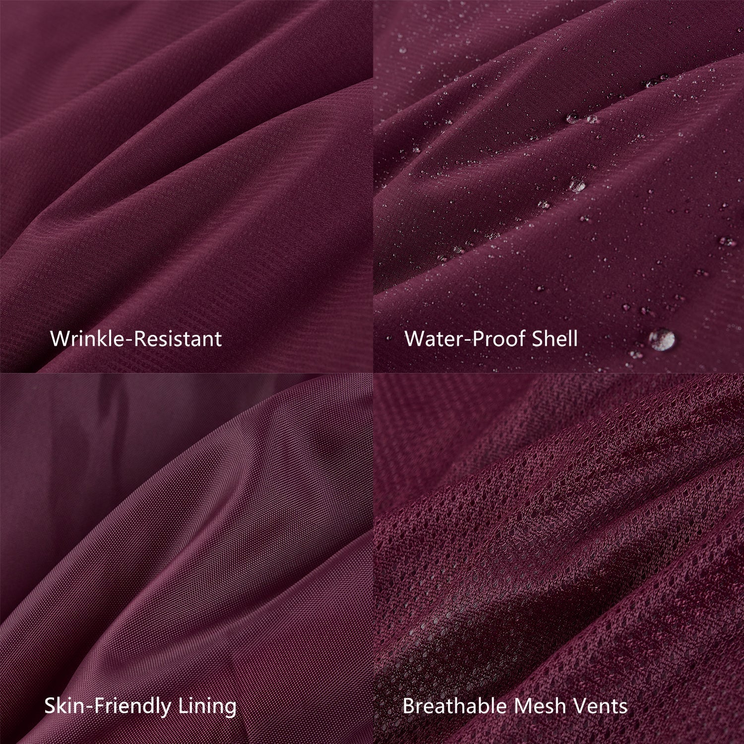 IFOURTHSTYLE Dog Waterproof Winter Jacket & Packable Rain Jacket Human Matching Set (Wine)