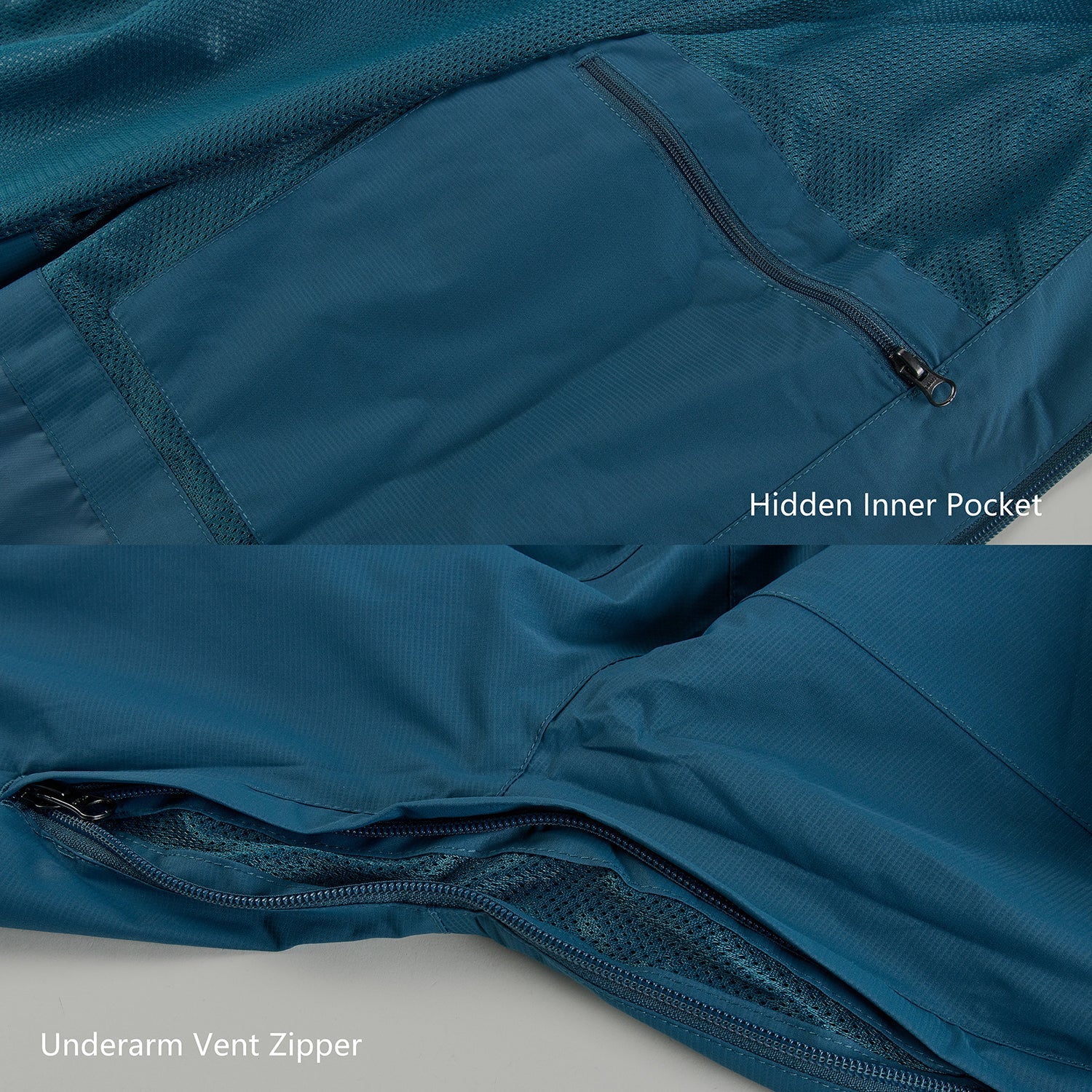 IFOURTHSTYLE Dog Waterproof Winter Jacket & Packable Rain Jacket Human Matching Set (Blue)