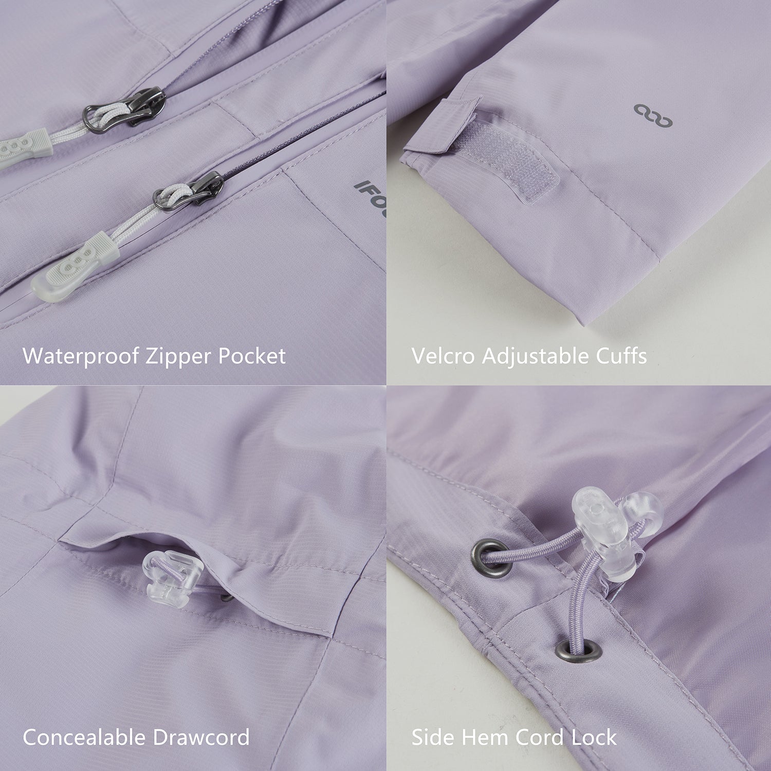 IFOURTHSTYLE Dog Raincoat & Packable Rain Jacket Humans Matching Set （Purple）