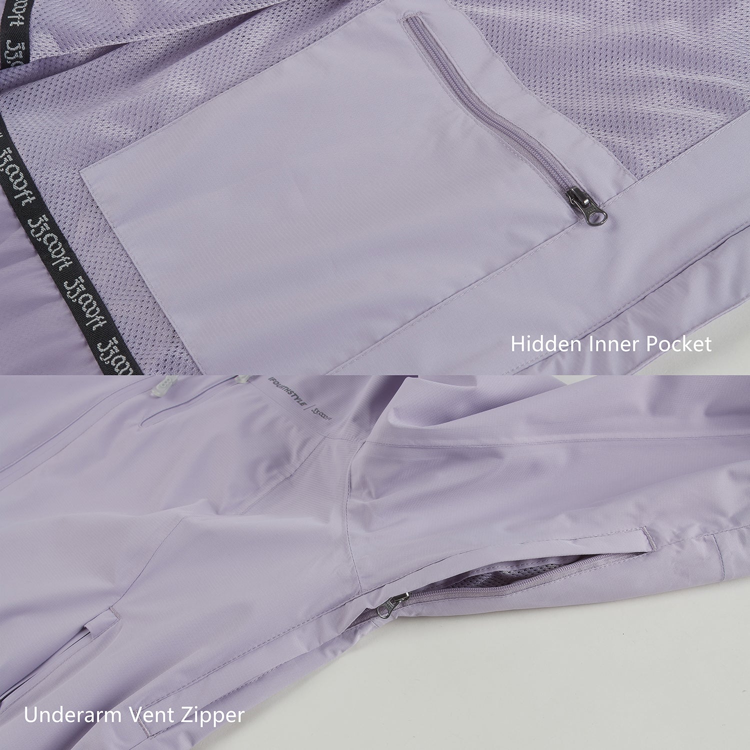 IFOURTHSTYLE Dog Raincoat & Packable Rain Jacket Humans Matching Set （Purple）