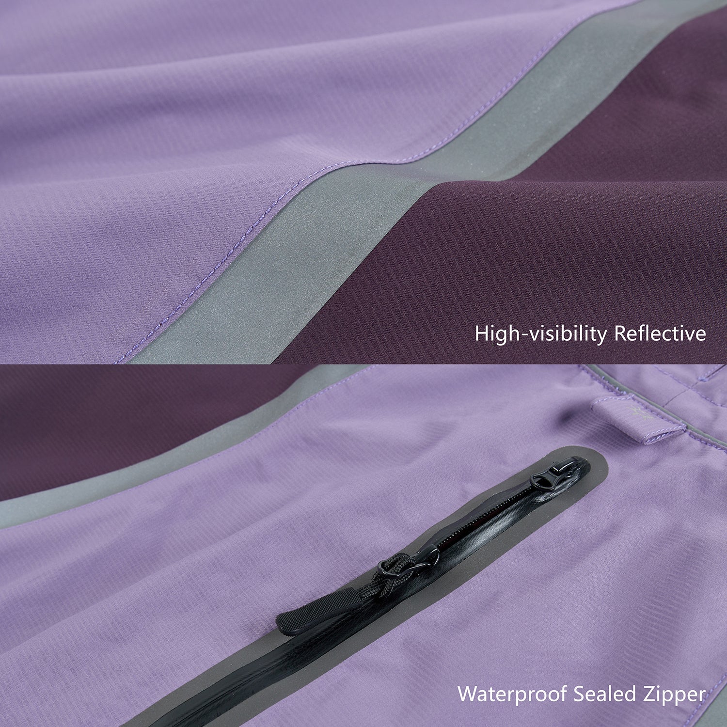 IFOURTHSTYLE Dog Raincoat & Packable Rain Jacket Humans Matching Set （Purple）