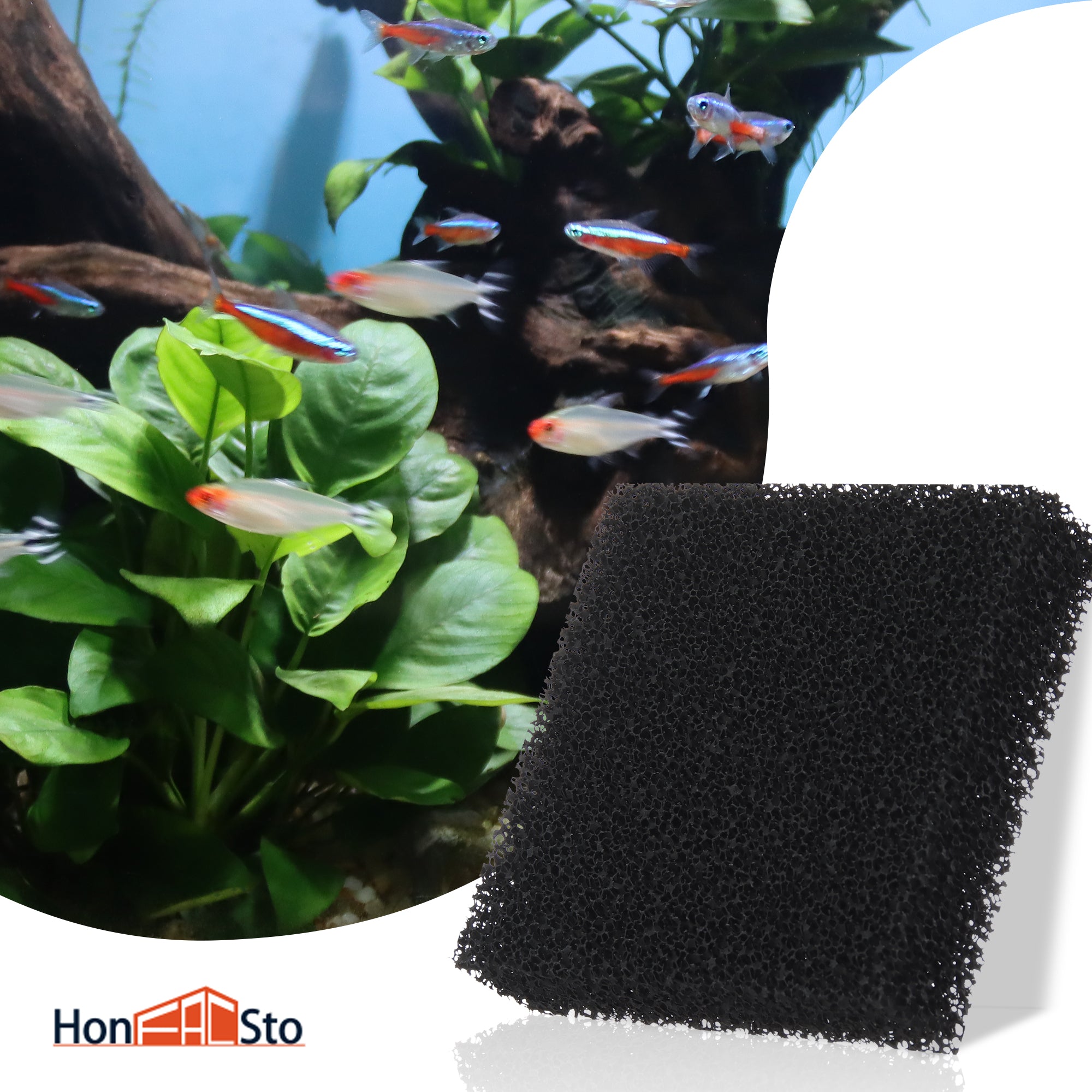 LTWHOME Carbon Foam Filter Pads Fish Tanks Fit for Juwel Compact (Pack of 12)