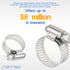 LTWFITTING 14-27mm Stainless Steel 316 Hose Clamp, Adjustable Worm Gear Clamps for Automotive Radiator Fuel Line Plumbing Intercooler and Mechanical Applications (Pack of 30)