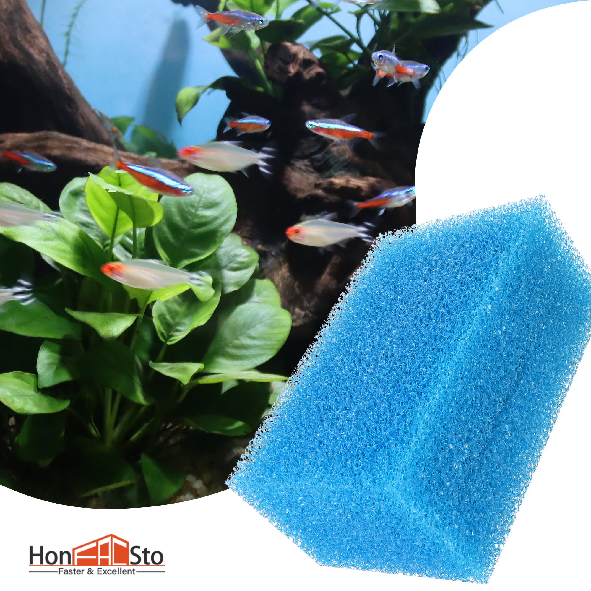 LTWHOME Replacment Blue Coarse Foam Filter Sponge Fit Oase Biotec Screenmatic 18/36 Filter (Pack of 8)