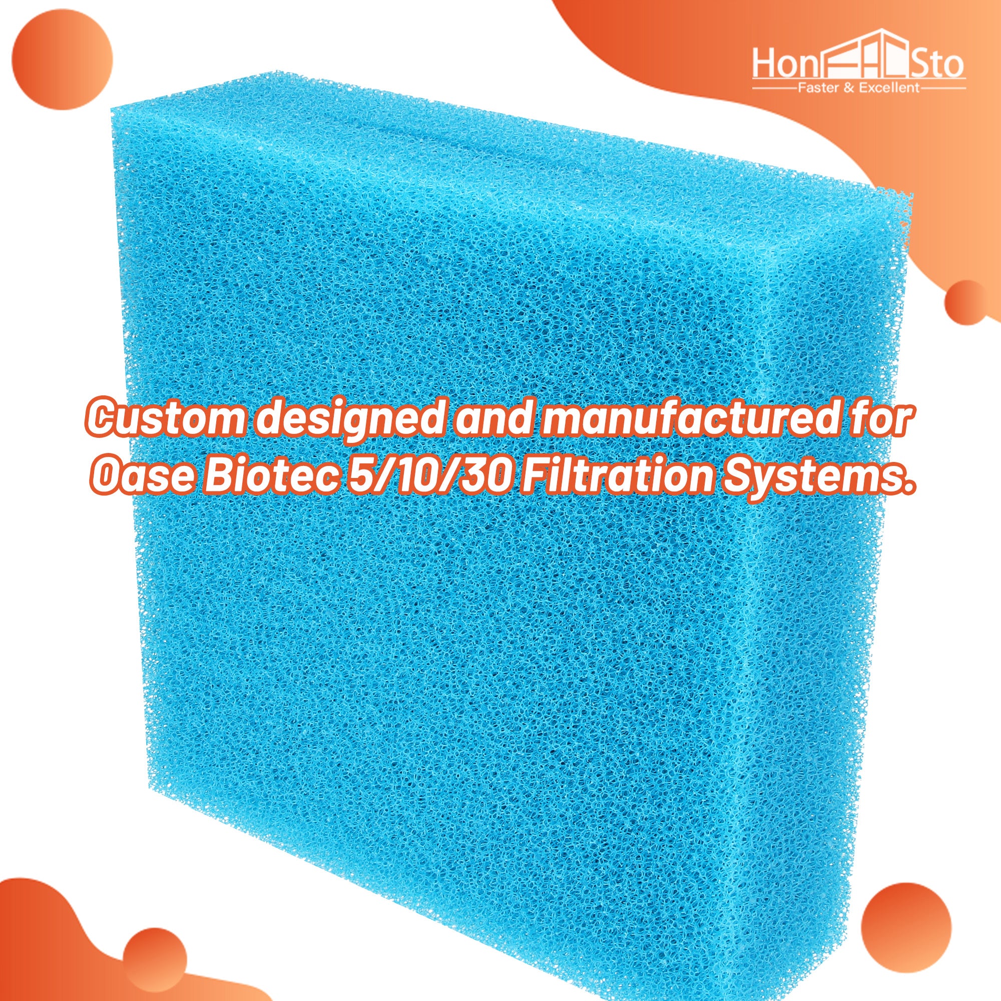 LTWHOME Compatible Replacement Coarse Foam Filter Sponge Fit for Oase Biotec 5/10/30, Blue (Pack of 6)