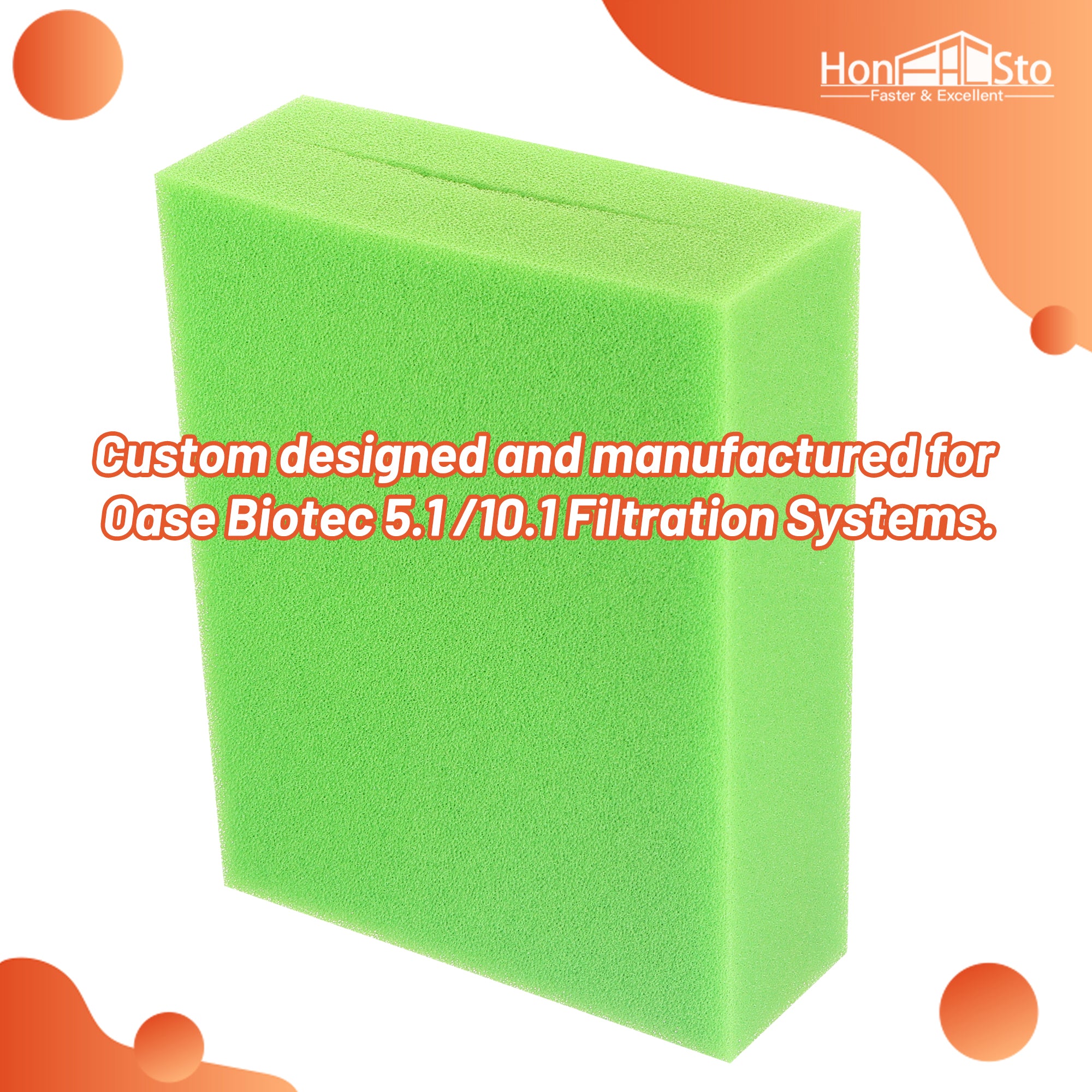 LTWHOME Replacement Fine Foam Filter Sponge Fit for Oase Biotec 5.1/10.1(Pack of 3)