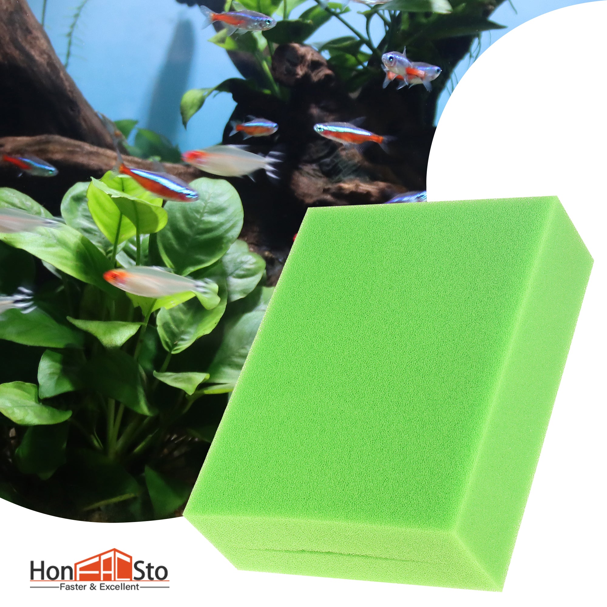 LTWHOME Replacement Fine Foam Filter Sponge Fit for Oase Biotec 5.1/10.1(Pack of 3)