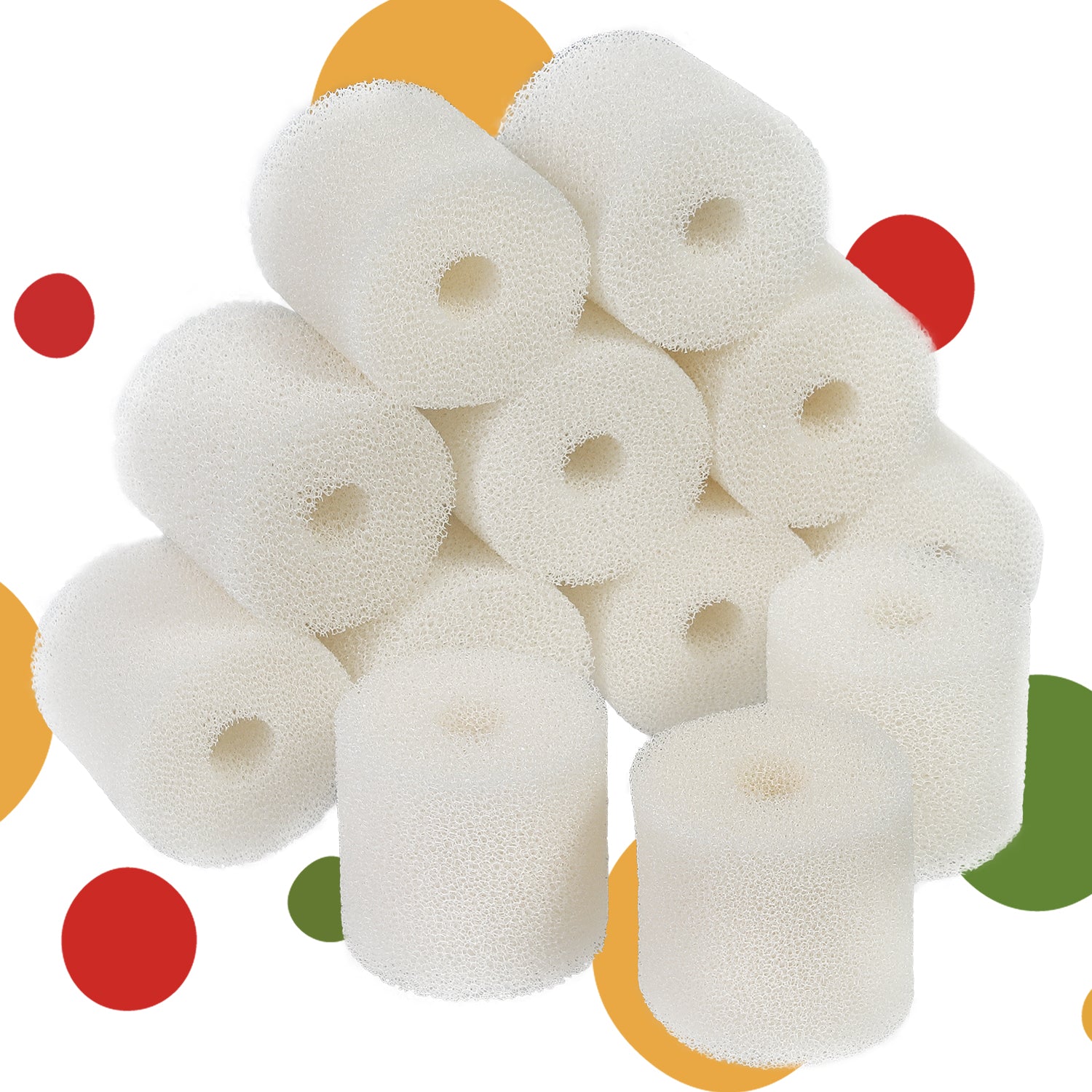 LTWHOME Compatible White Pre-Filter Foam Replacement for Oase BioMaster Filter, 45ppi (Pack of 12)