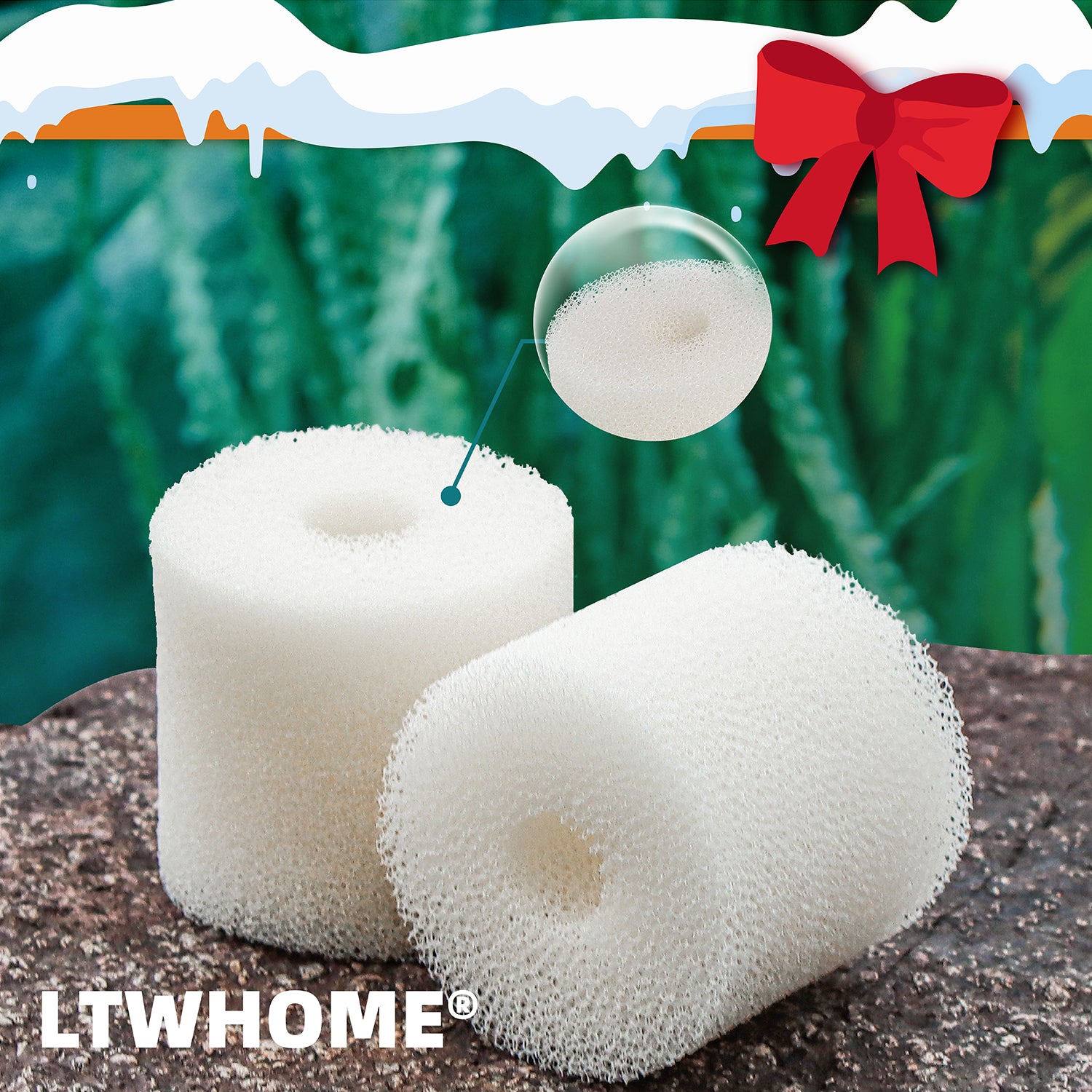 LTWHOME Compatible White Pre-Filter Foam Replacement for Oase BioMaster Filter, 45ppi (Pack of 12)