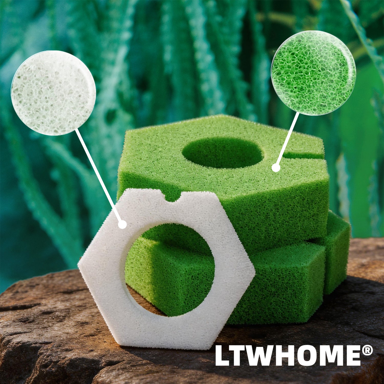 LTWHOME Foam Set Replacement for Oase BioPress 6000/10000 1600/2400 US (Pack of 4)