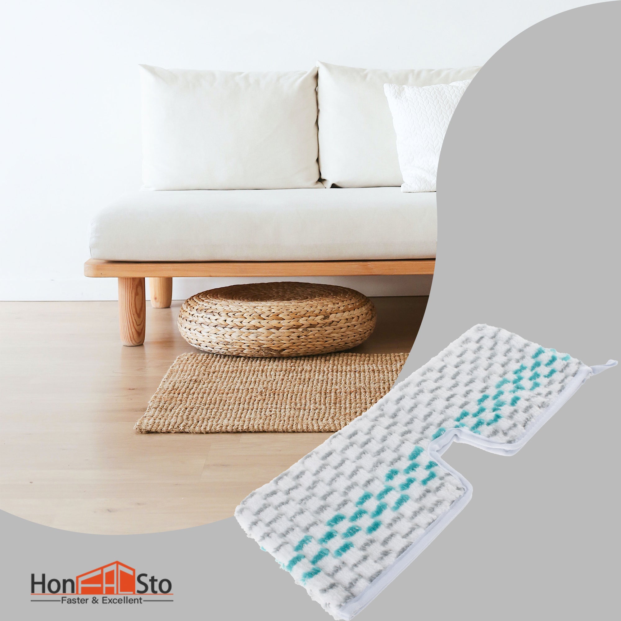 LTWHOME Replacement Microfiber Scrub Mop Pads Fit for Vileda O-Cedar ProMist MAX Spray Mop (Pack of 2)