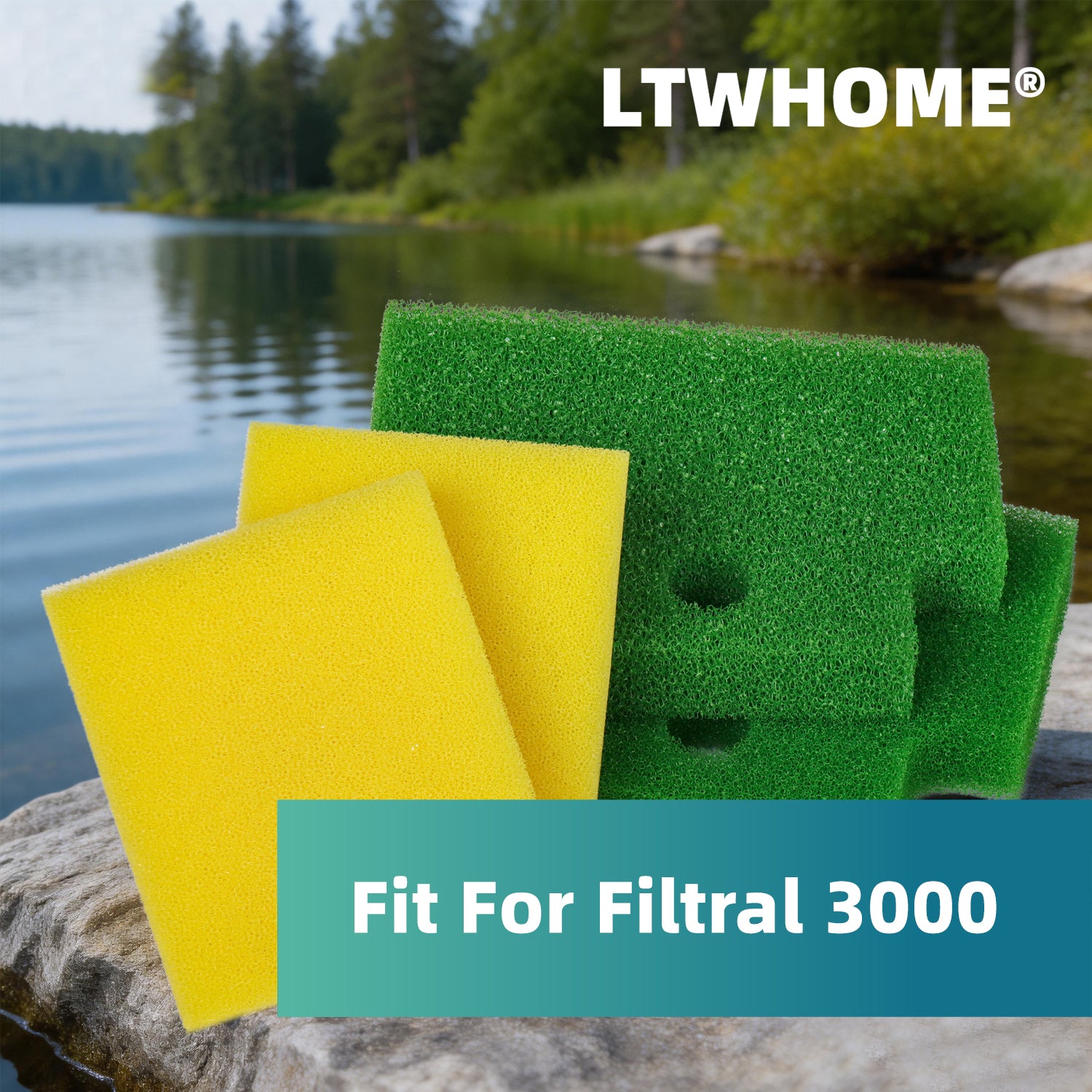 LTWHOME Foam Set Replacement for Oase Filtral 3000 (Pack of 8)