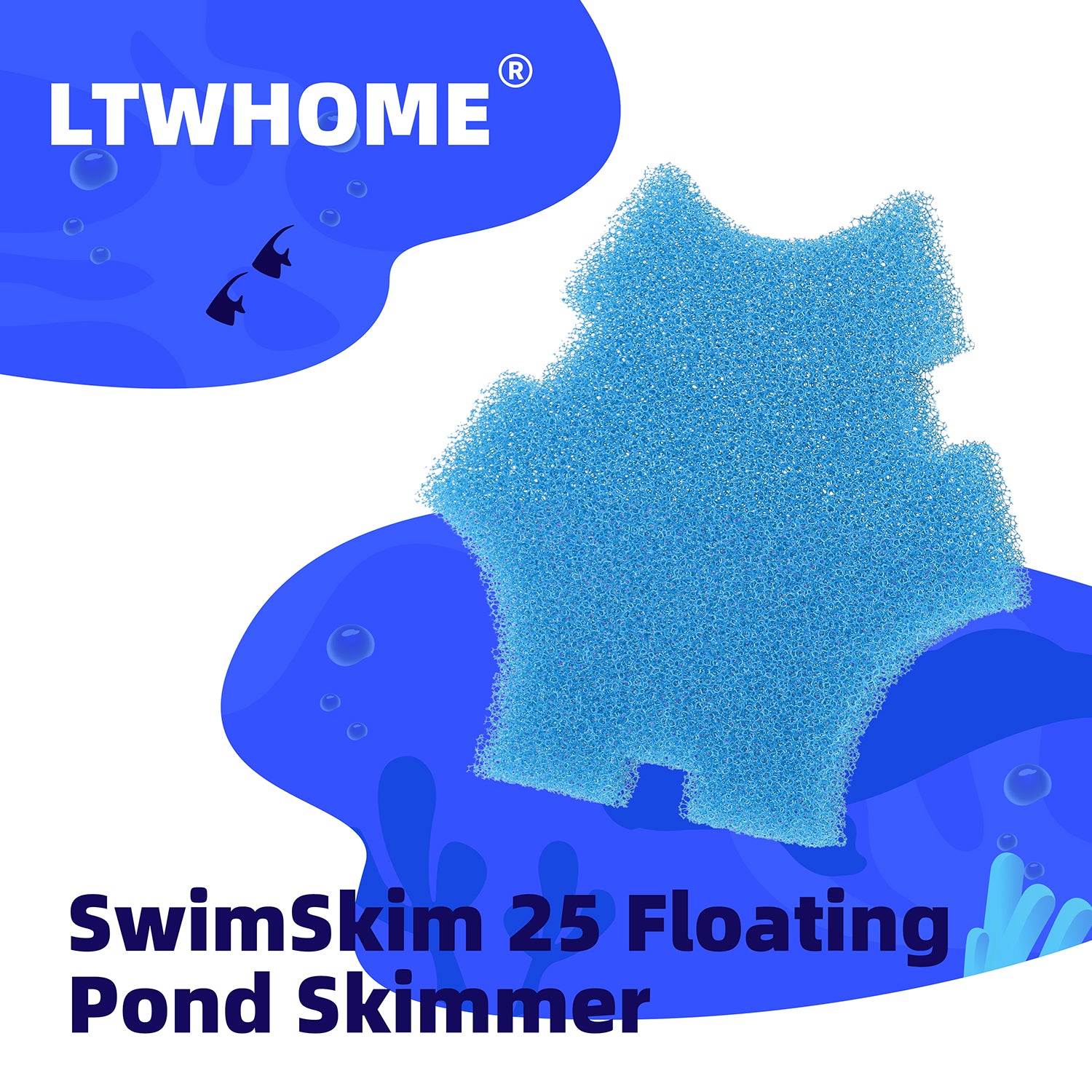 LTWHOME Replacement Blue Coarse Foam Filter Fit for Oase SwimSkim 25 Floating Pond Skimmer (Pack of 6pcs)