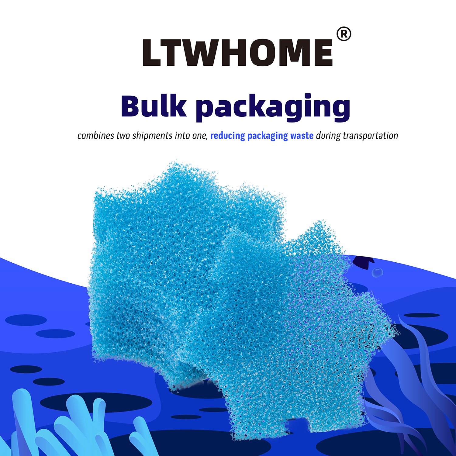 LTWHOME Replacement Blue Coarse Foam Filter Fit for Oase SwimSkim 25 Floating Pond Skimmer (Pack of 6pcs)