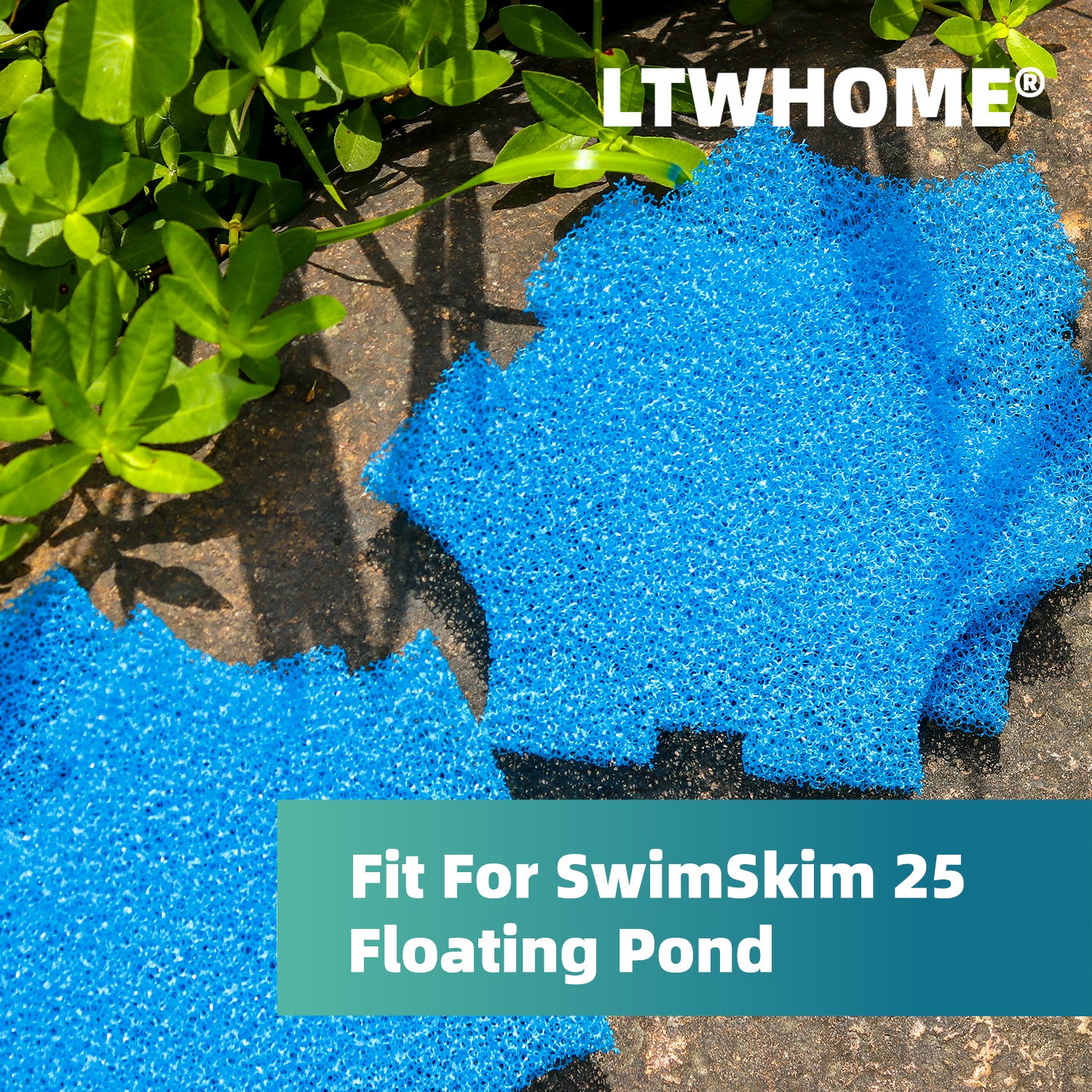 LTWHOME Replacement Blue Coarse Foam Filter Fit for Oase SwimSkim 25 Floating Pond Skimmer (Pack of 12pcs)