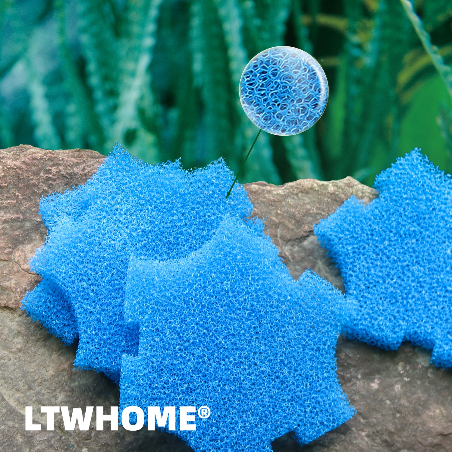 LTWHOME Replacement Blue Coarse Foam Filter Fit for Oase SwimSkim 25 Floating Pond Skimmer (Pack of 12pcs)