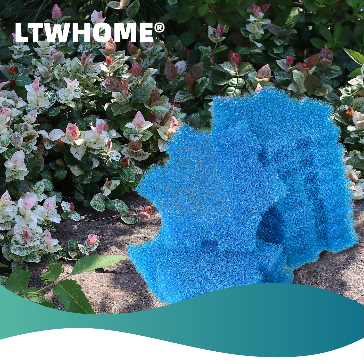 LTWHOME Replacement Blue Coarse Foam Filter Fit for Oase SwimSkim 25 Floating Pond Skimmer (Pack of 12pcs)