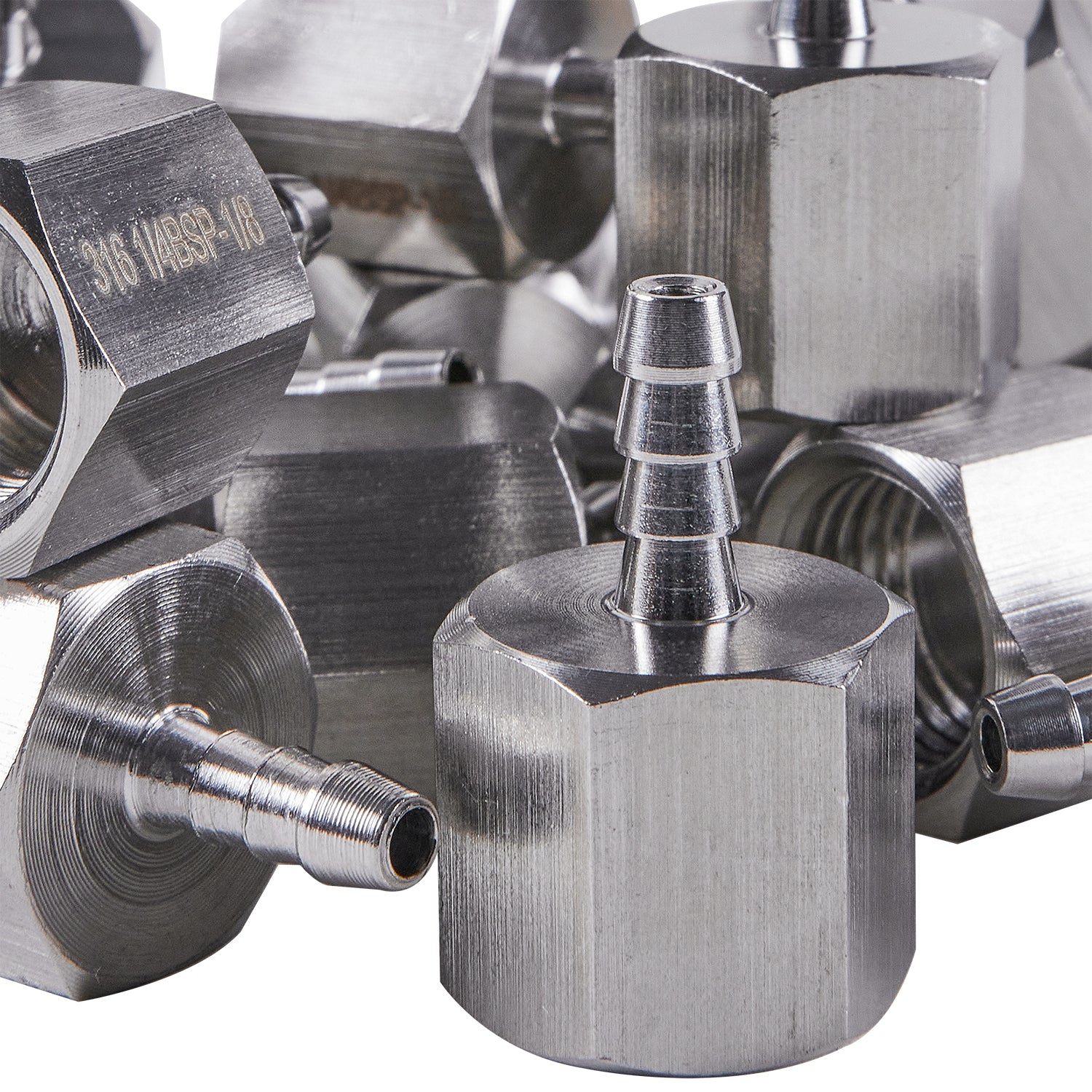 LTWFITTING Stainless Steel 316 BSP Fitting Coupler/Adapter 1/4-Inch Female BSPP x 1/8-Inch(3mm) Hose Barb Fuel Gas (Pack of 200)