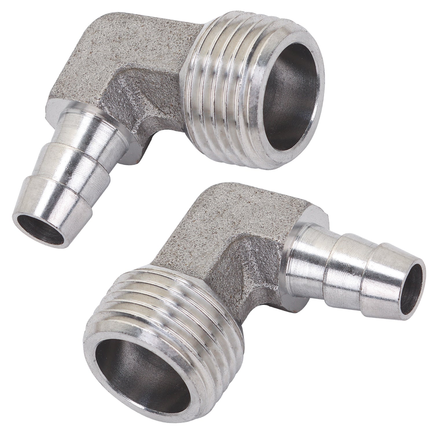 LTWFITTING 90 Deg Elbow 10MM ID Hose x 1/2-Inch Male BSPT Stainless Steel 316 Barb Fitting (Pack of 2)