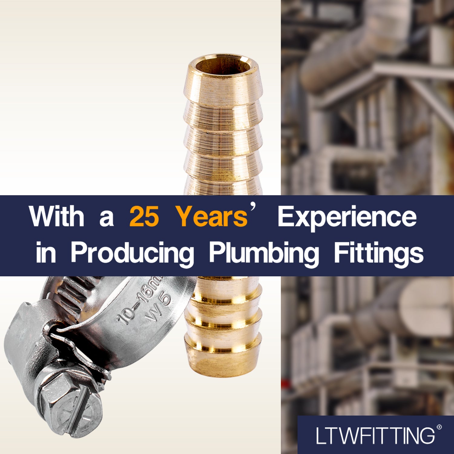 LTWFITTING 2 Sets Instant Hose Repair Kit 10mm ID Brass Splicer with 10-16mm SS316 Clamp