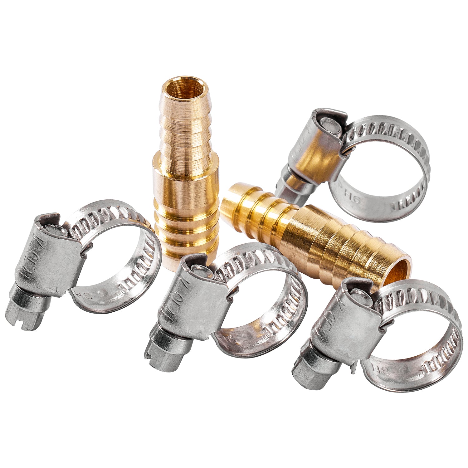LTWFITTING 2 Sets Instant Hose Repair Kit 10mm x 12mm ID Brass Splicer with 10-16mm SS316 Clamp