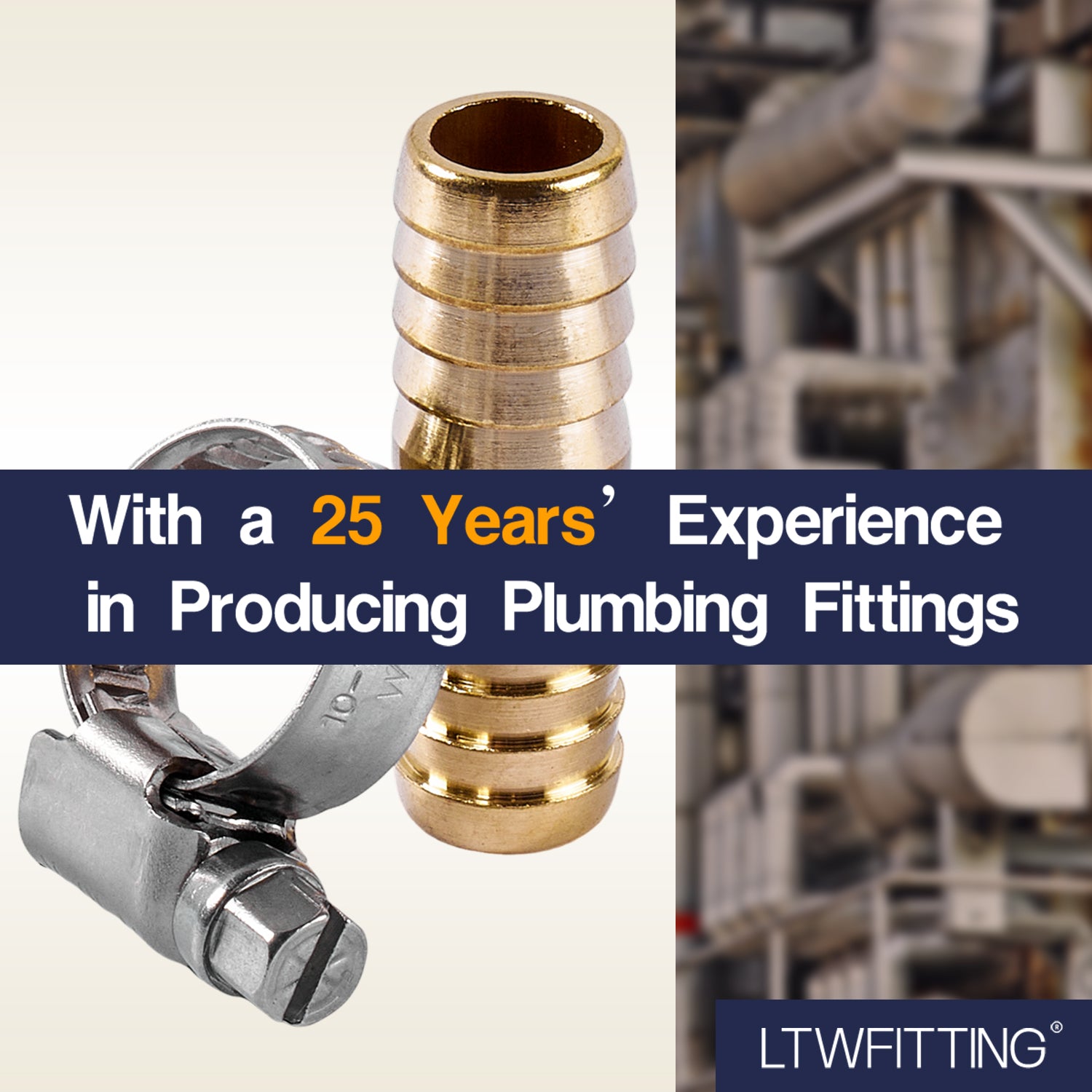 LTWFITTING 2 Sets Instant Hose Repair Kit 12mm ID Brass Splicer with 10-16mm SS316 Clamp