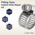 LTWFITTING 2 Sets Instant Hose Repair Kit 10mm x 16mm ID Brass Splicer with 11-20mm SS316 Clamp