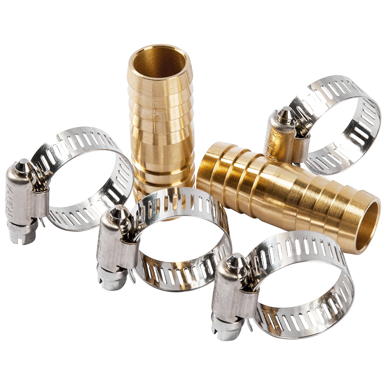 LTWFITTING 2 Sets Instant Hose Repair Kit 19mm ID Brass Splicer with 14-27mm SS316 Clamp