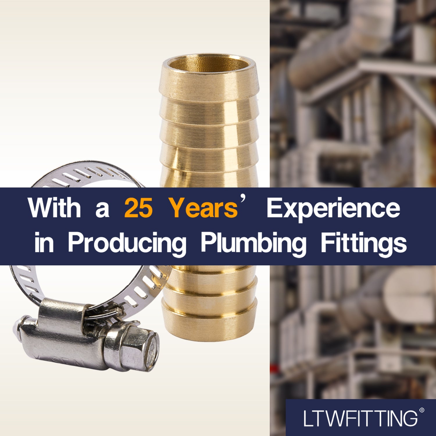 LTWFITTING 2 Sets Instant Hose Repair Kit 19mm ID Brass Splicer with 14-27mm SS316 Clamp