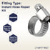 LTWFITTING 2 Sets Instant Hose Repair Kit 1/4'BSP x 10mm ID Brass Coupler with 10-16mm SS316 Clamp