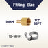 LTWFITTING 2 Sets Instant Hose Repair Kit 1/2'BSP x 10mm ID Brass Coupler with 10-16mm SS316 Clamp