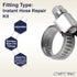 LTWFITTING 2 Sets Instant Hose Repair Kit 1/2'BSP x 10mm ID Brass Coupler with 10-16mm SS316 Clamp