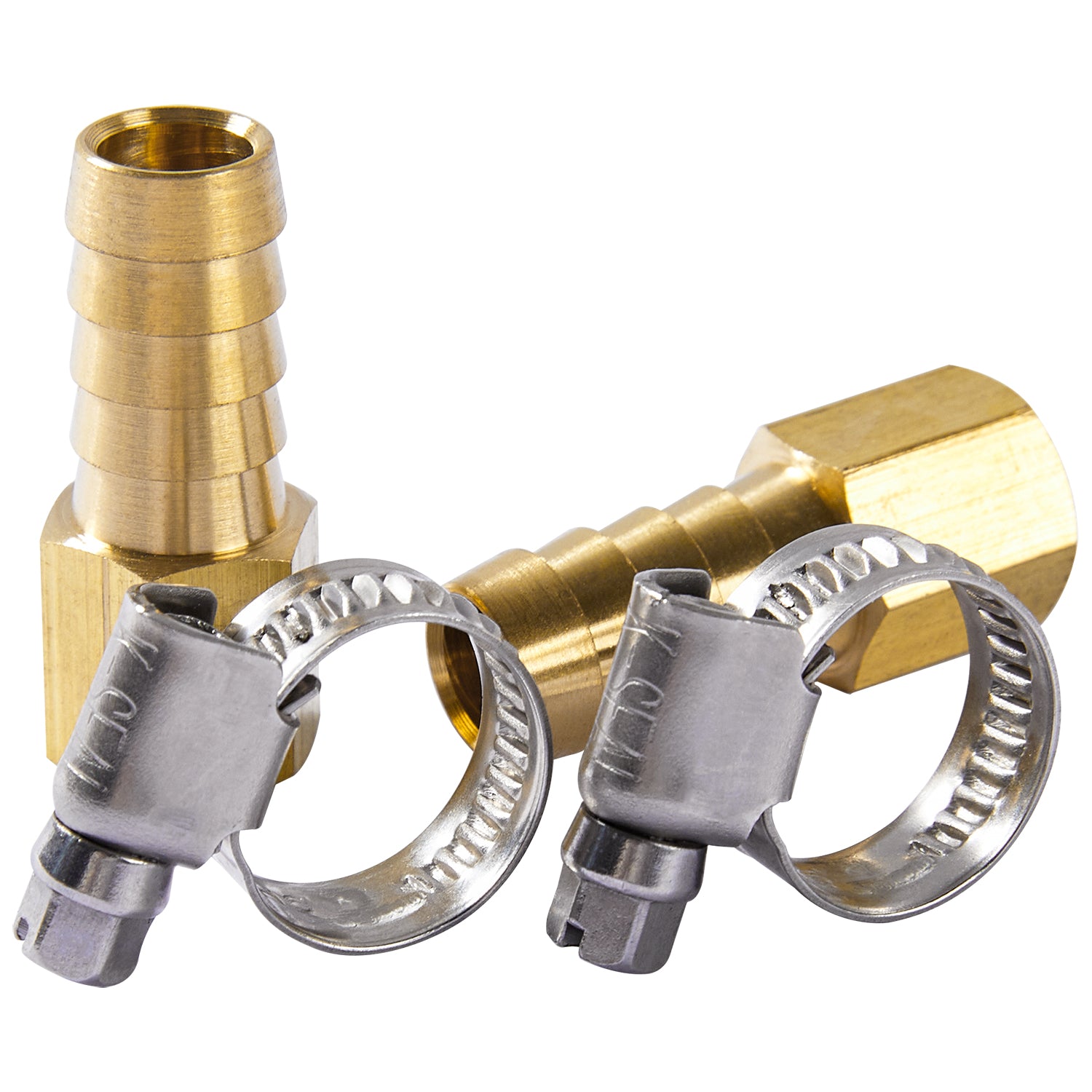 LTWFITTING 2 Sets Instant Hose Repair Kit 1/4'BSP x 12mm ID Brass Coupler with 10-16mm SS316 Clamp