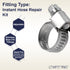 LTWFITTING 2 Sets Instant Hose Repair Kit 1/4'BSP x 12mm ID Brass Coupler with 10-16mm SS316 Clamp