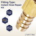 LTWFITTING 2 Sets Instant Hose Repair Kit 1/2'BSP x 12mm ID Brass Coupler with 10-16mm SS316 Clamp