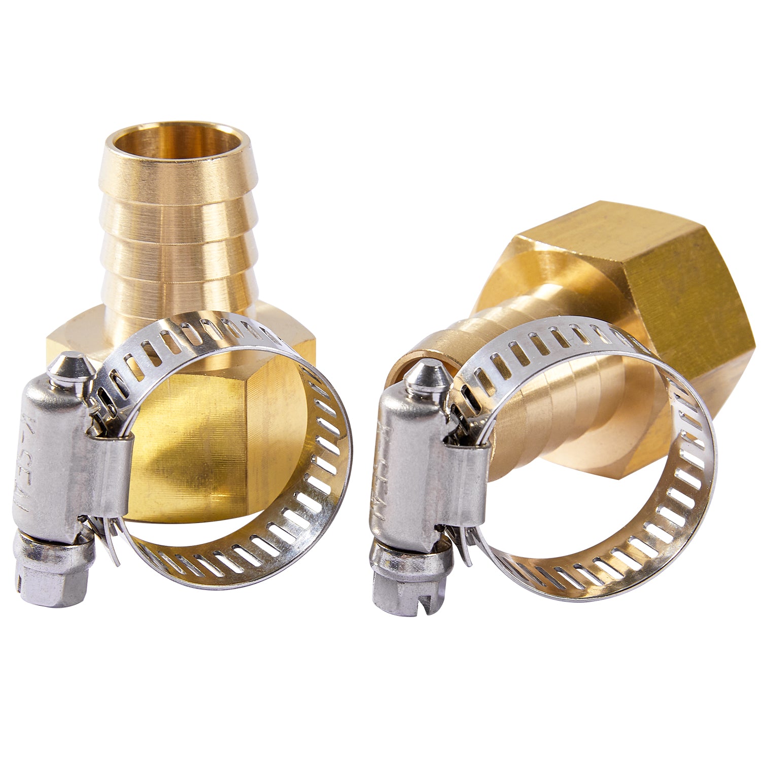 LTWFITTING 2 Sets Instant Hose Repair Kit 3/4'BSP x 19mm ID Brass Coupler with 14-27mm SS316 Clamp
