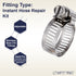 LTWFITTING 2 Sets Instant Hose Repair Kit 3/4'BSP x 19mm ID Brass Coupler with 14-27mm SS316 Clamp