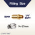 LTWFITTING 2 Sets Instant Hose Repair Kit 1/4 inch BSPT x 16mm ID Brass Coupler with 14-27mm SS316 Clamp