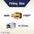 LTWFITTING 2 Sets Instant Hose Repair Kit 1 inch BSPT x 19mm ID Brass Coupler with 14-27mm SS316 Clamp