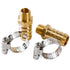 LTWFITTING 2 Sets Instant Hose Repair Kit 3/8 inch BSPT x 19mm ID Brass Coupler with 14-27mm SS316 Clamp