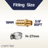 LTWFITTING 2 Sets Instant Hose Repair Kit 3/8 inch BSPT x 19mm ID Brass Coupler with 14-27mm SS316 Clamp