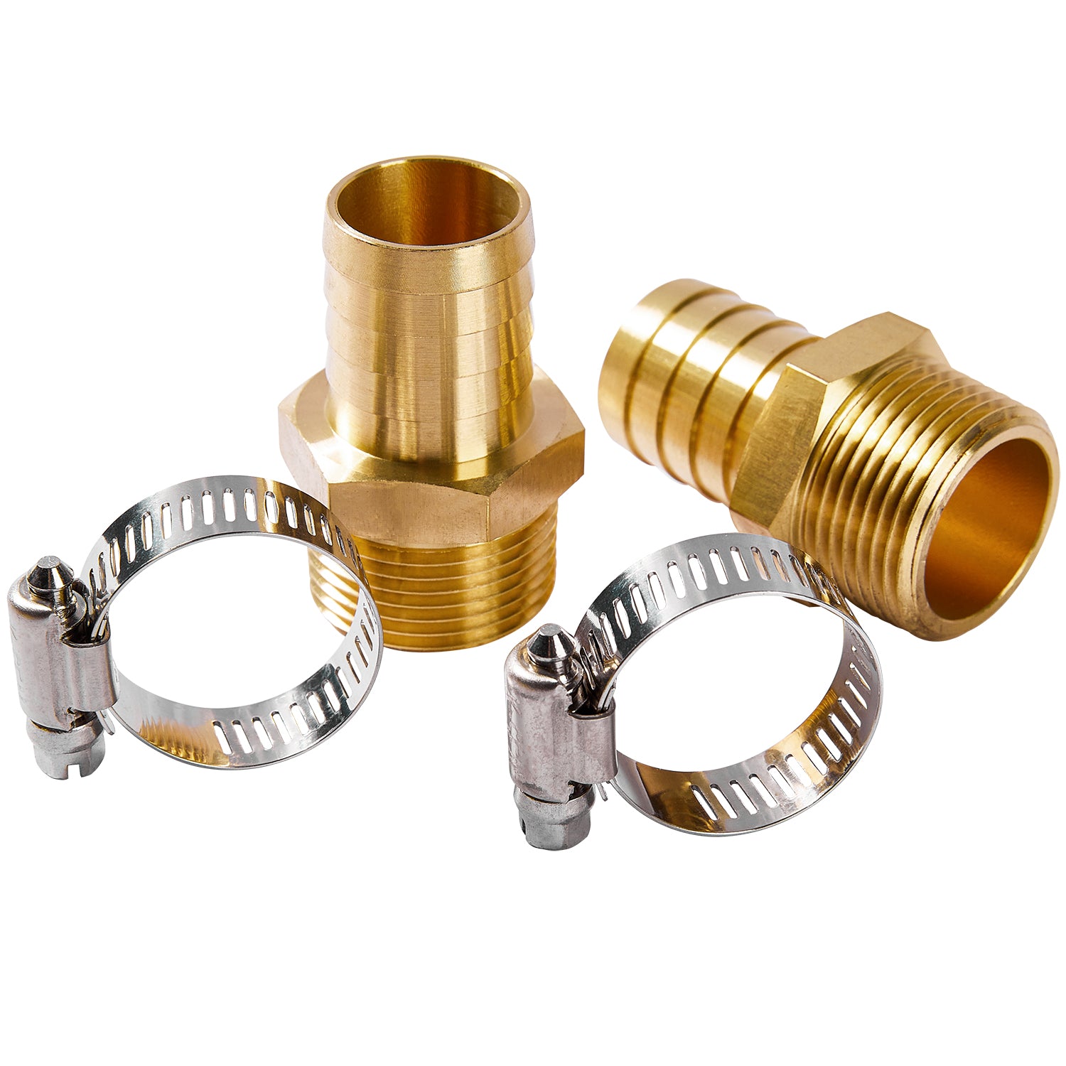 LTWFITTING 2 Sets Instant Hose Repair Kit 1 inch BSPTT x 25mm ID Brass Coupler with 17-32mm SS316 Clamp