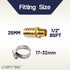 LTWFITTING 2 Sets Instant Hose Repair Kit 1/2 inch BSPT x 25mm ID Brass Coupler with 17-32mm SS316 Clamp