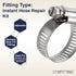 LTWFITTING 2 Sets Instant Hose Repair Kit 1/2 inch BSPT x 25mm ID Brass Coupler with 17-32mm SS316 Clamp