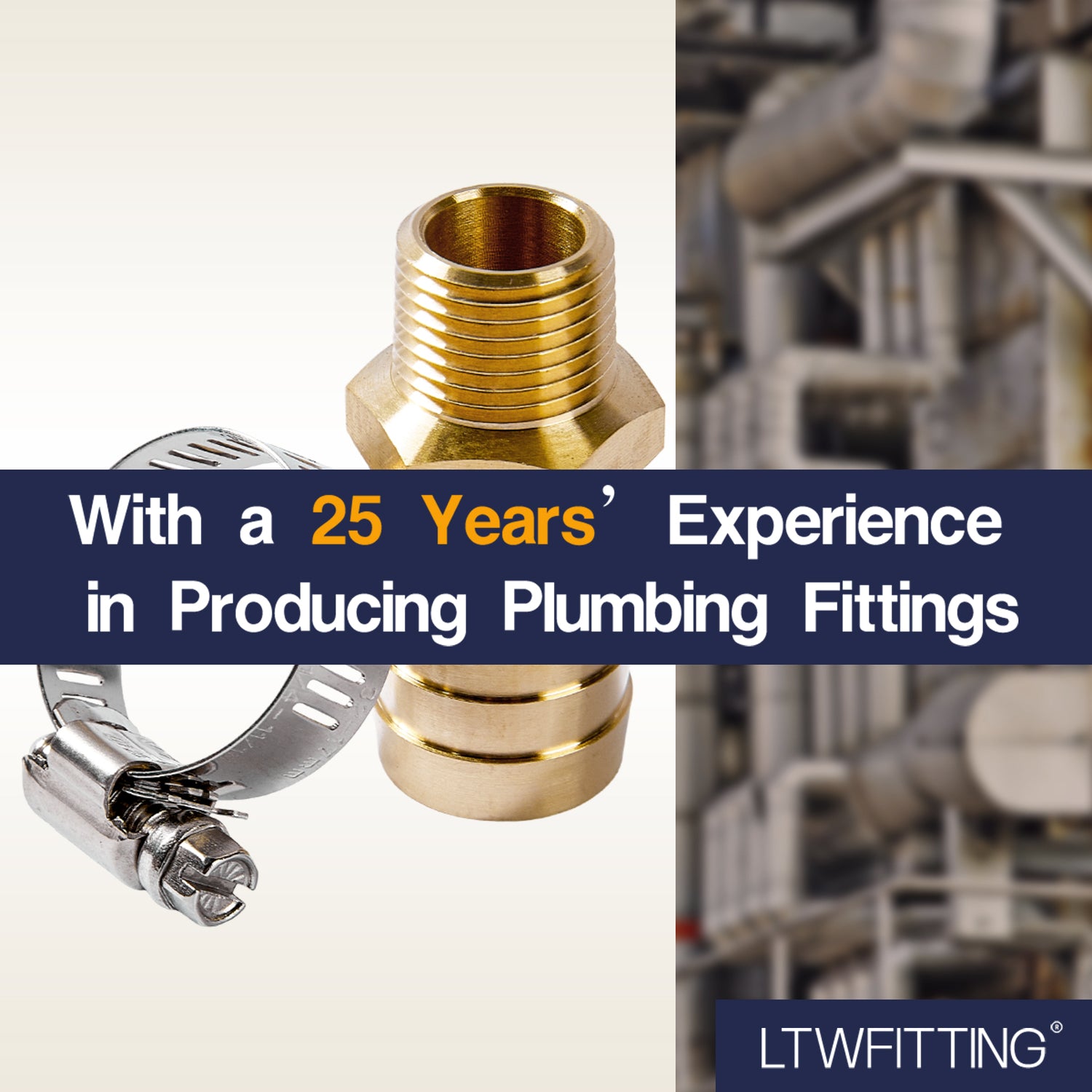 LTWFITTING 2 Sets Instant Hose Repair Kit 1/2 inch BSPT x 25mm ID Brass Coupler with 17-32mm SS316 Clamp